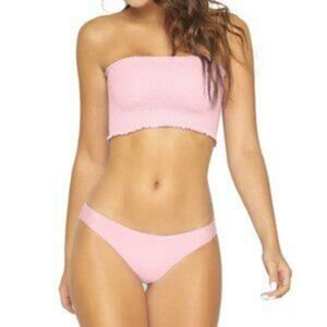 NWT Pilyq Champagne Pink Basic Ruched Teeny Bikini